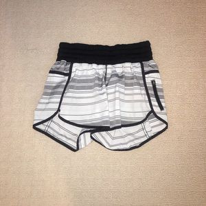 Lululemon Grey Striped Tracker Shorts